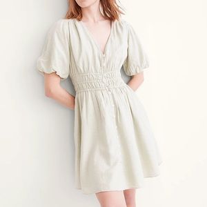 Madewell Sz M Puff Sleeve Buttondown Dress EUC